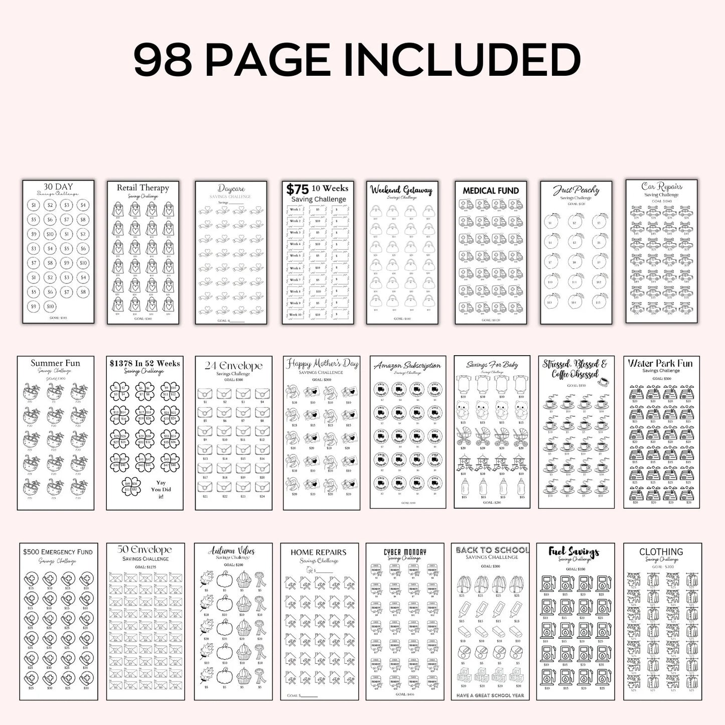 💸 Money Savings Challenge Mega Bundle (Printable Kit)