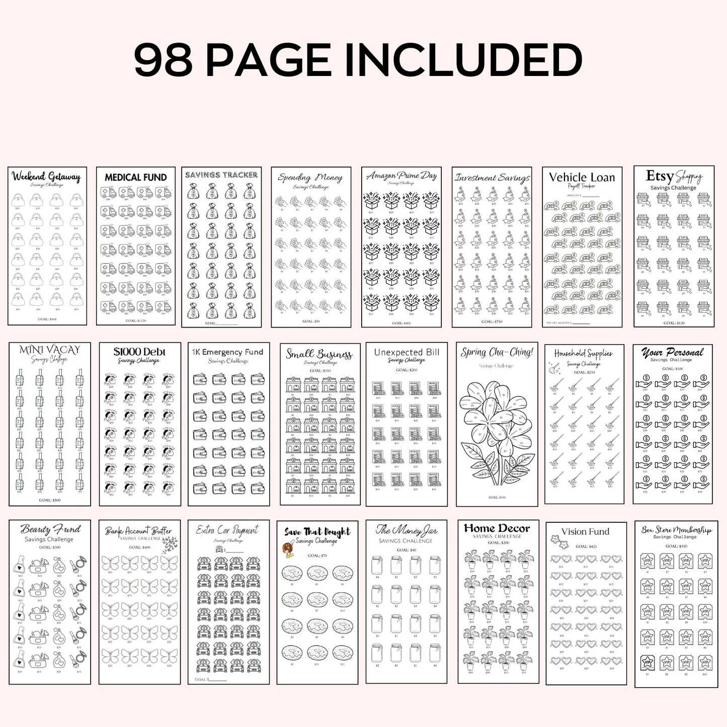 💸 Money Savings Challenge Mega Bundle (Printable Kit)