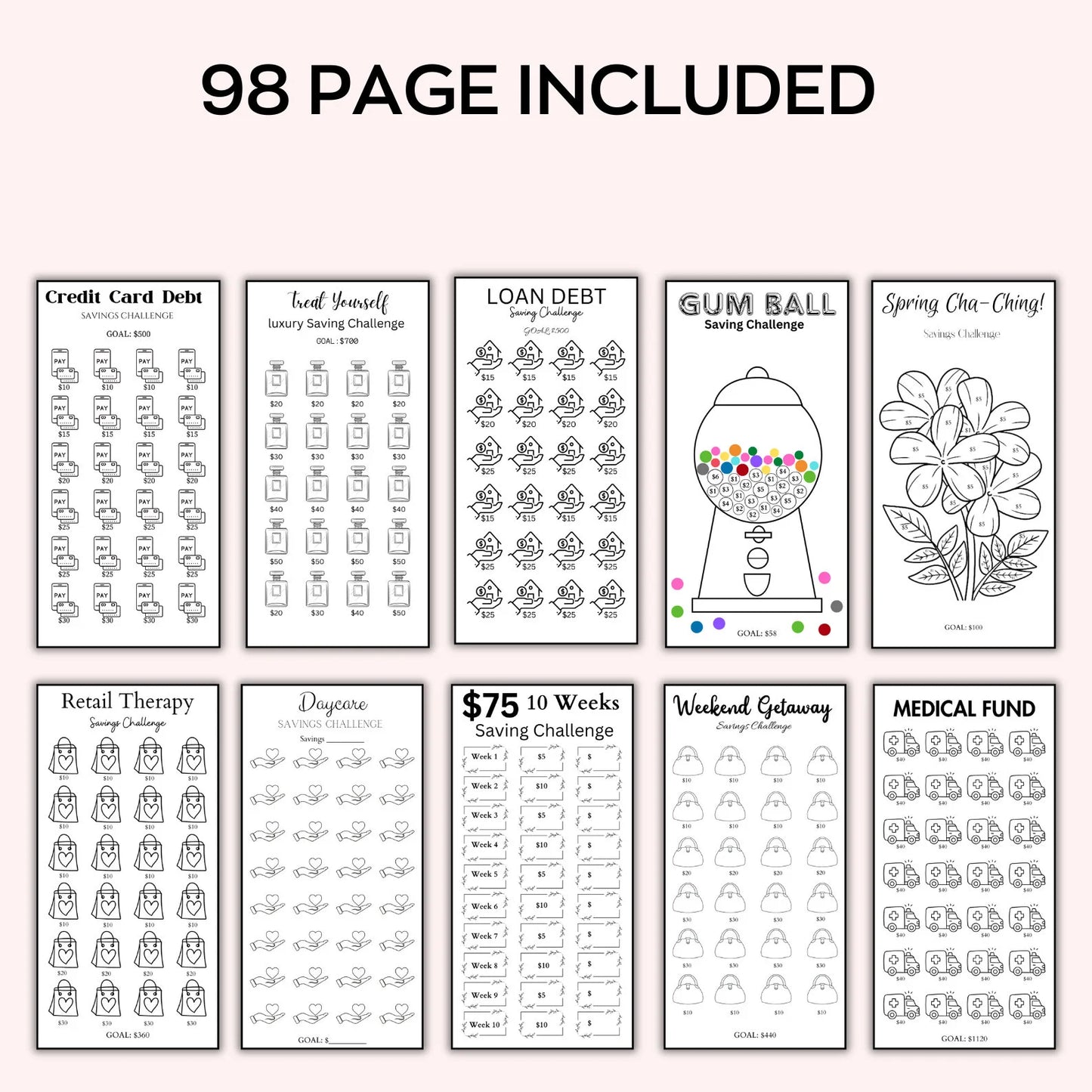 💸 Money Savings Challenge Mega Bundle (Printable Kit)